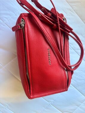 Givenchy Pandora Red Pebbled Leather Bag Made in Italy